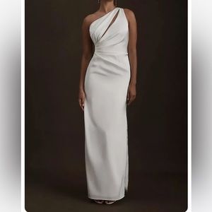 BHLDN One-Shoulder White Dress
